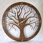 ساعت دیواری کلاسیک چوبی درخت