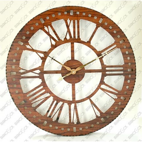 ساعت دیواری کلاسیک چوبی یونانی